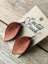 "Waco"  Handmade Bootstitch Leather Earrings