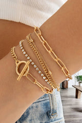 Multi Layered Rhinestone Chain Bracelet Set